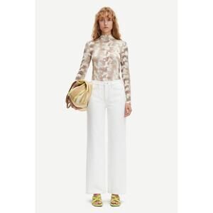 Samsøe Samsøe Riley Wide Leg Jeans Stretch Denim in White Size 26 NWT